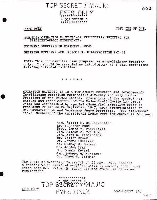 Majestic-12: Truth or Lie?